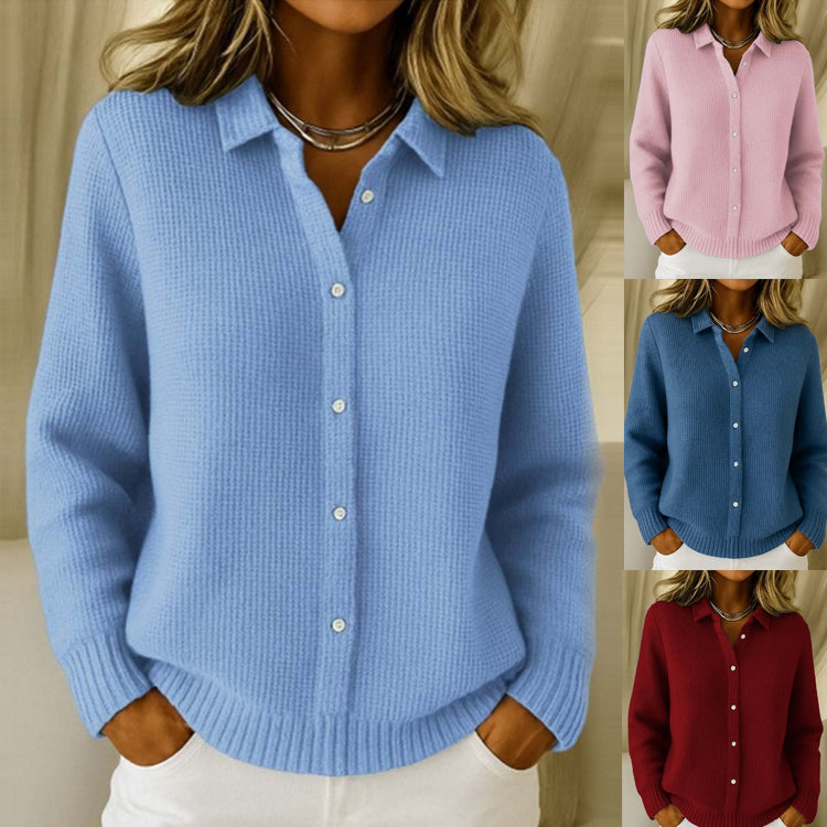 Chemise maille texturée boutonnée