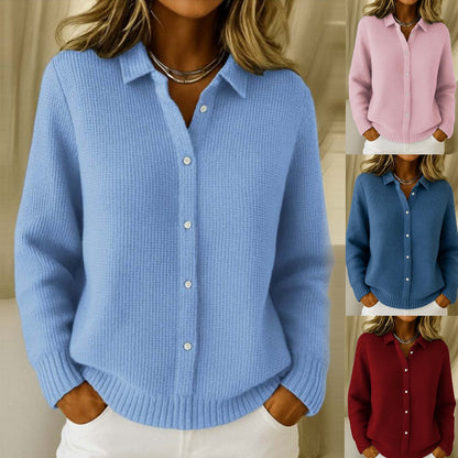 Chemise maille texturée boutonnée