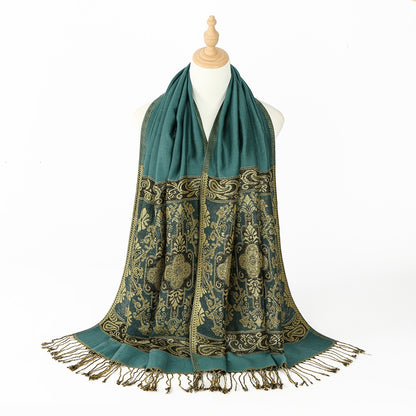 Châle oversize vert émeraude