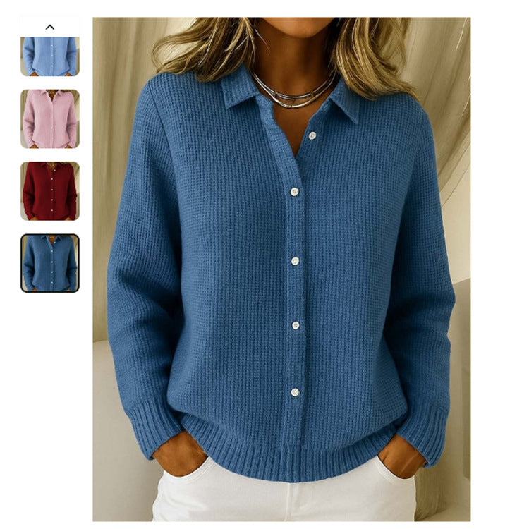 Chemise maille texturée boutonnée