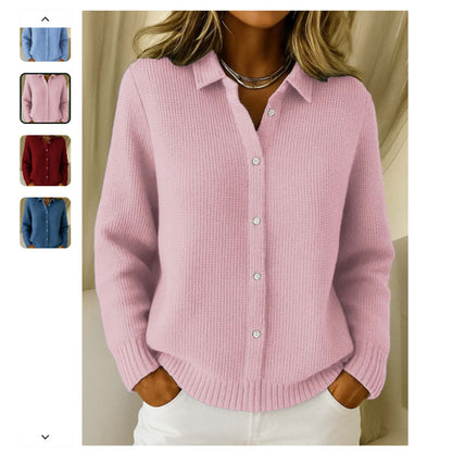 Chemise maille texturée boutonnée