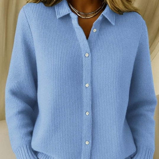 Chemise maille texturée boutonnée