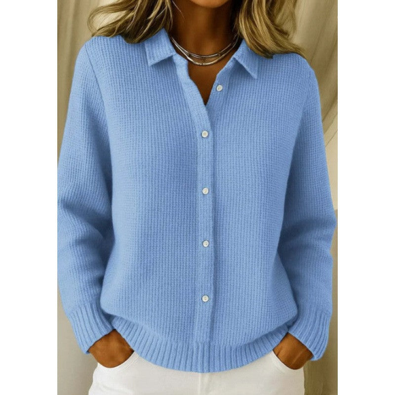 Chemise maille texturée boutonnée