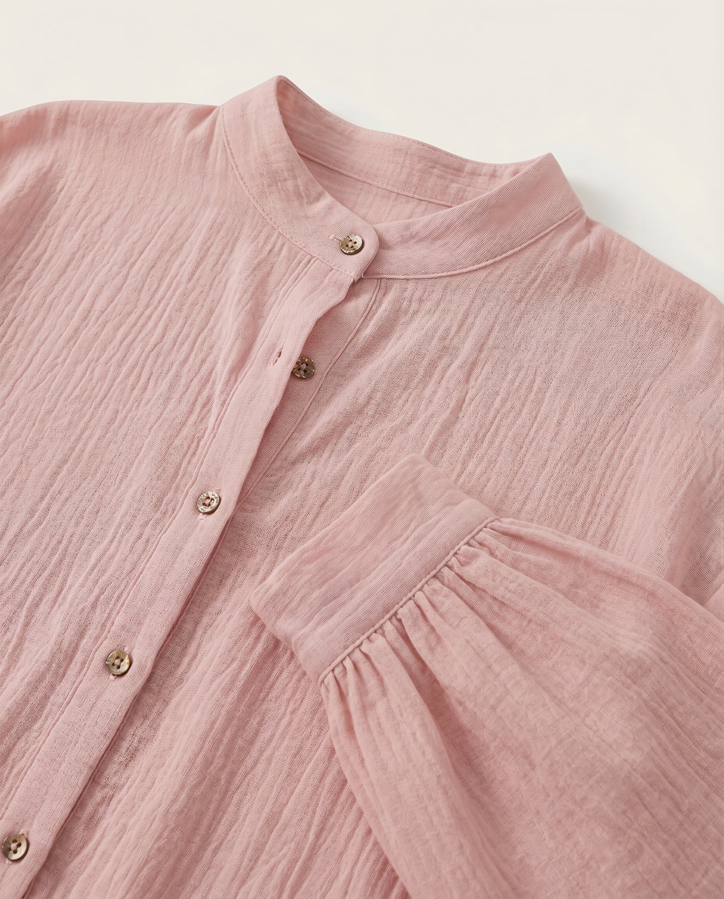 Chemise à manches longues en coton et lin