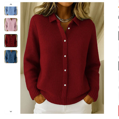 Chemise maille texturée boutonnée