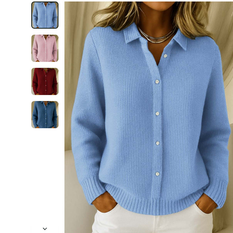 Chemise maille texturée boutonnée