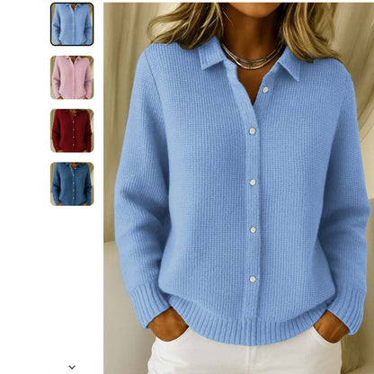 Chemise maille texturée boutonnée